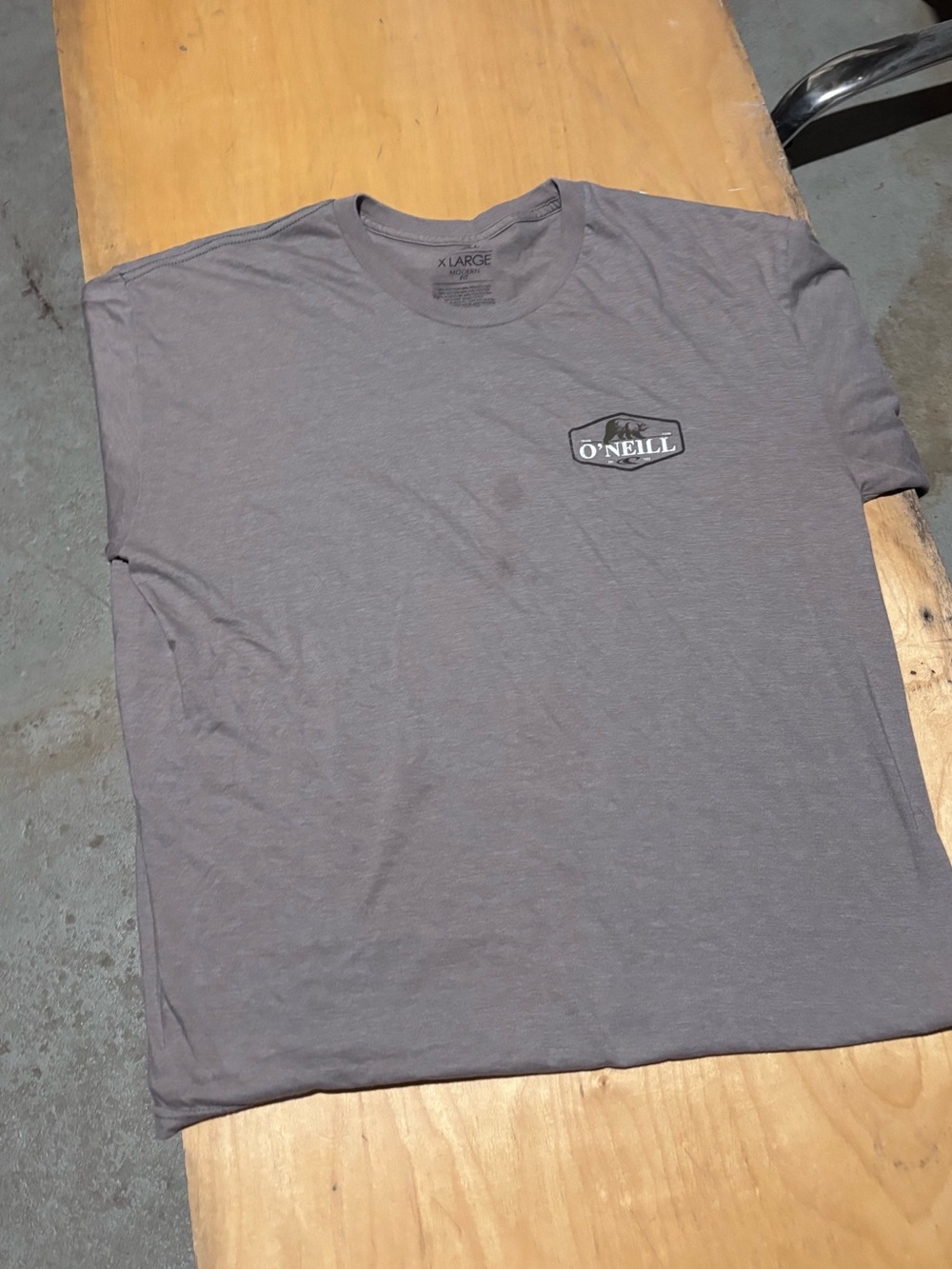 O'Neill Men's Gray Logo Crew Neck T-Shirt